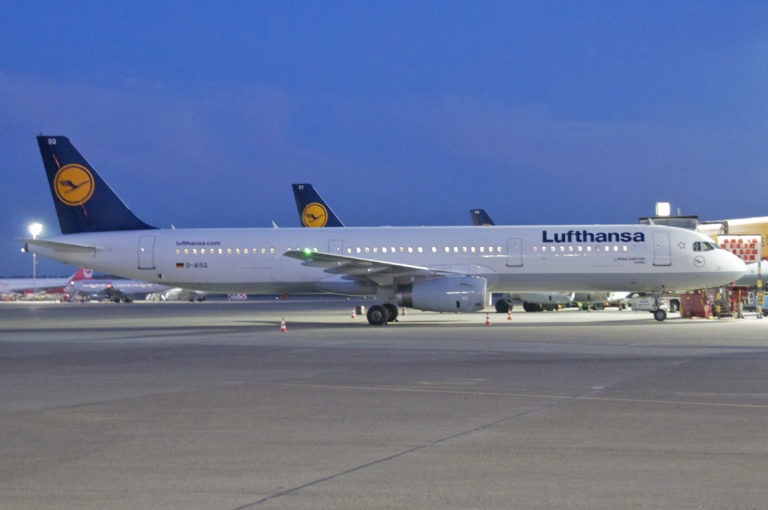 Lufthansa airplane for Heathrow to Frankfurt flight