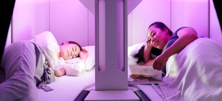 air new zealand lie flat bed economy
